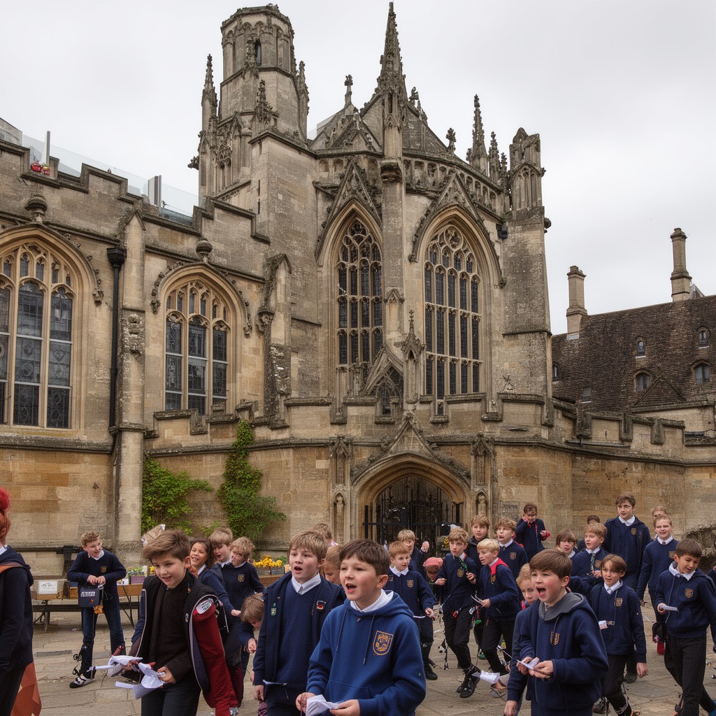AI-generated illustration of Gloucester Cathedral choir school