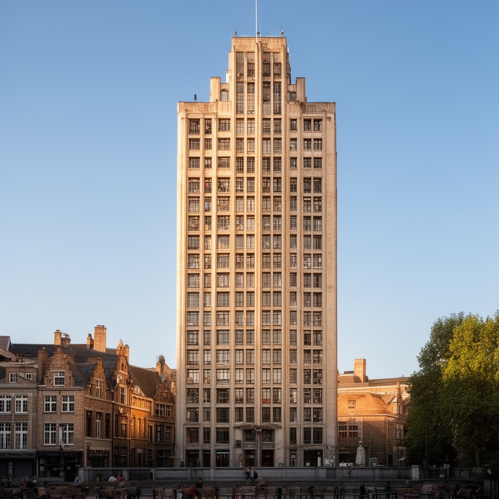 AI-generated illustration of Book Tower (Boekentoren)