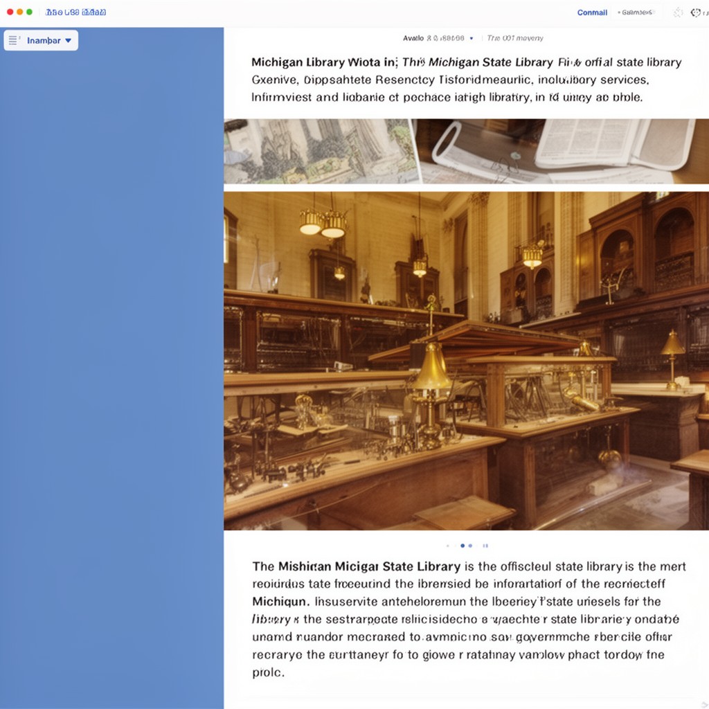 AI-generated illustration of Michigan State Library