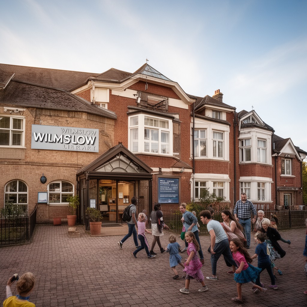 AI-generated illustration of Wilmslow Library
