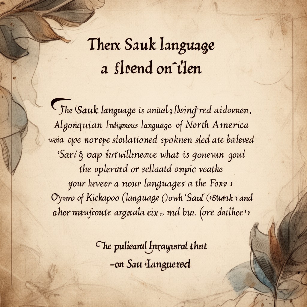 AI-generated illustration of Sauk language