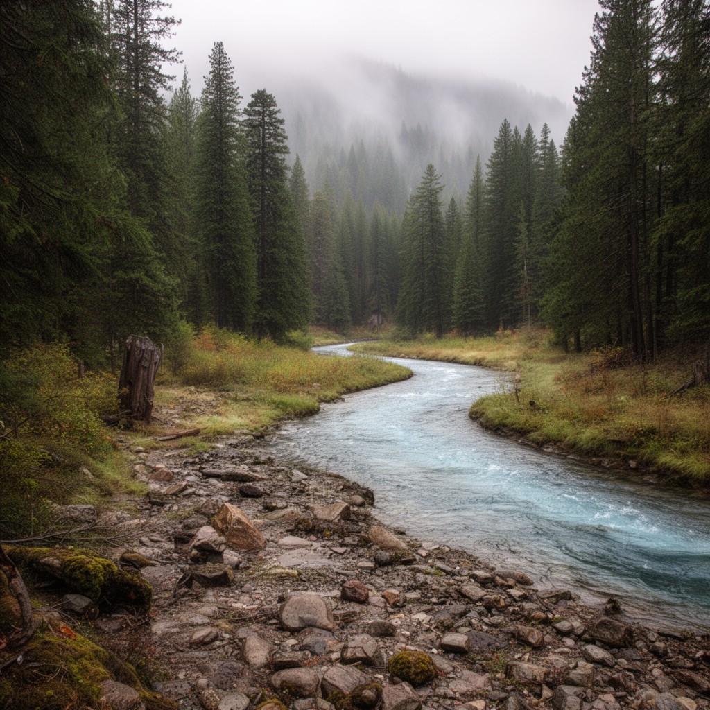AI-generated illustration of McKenzie River