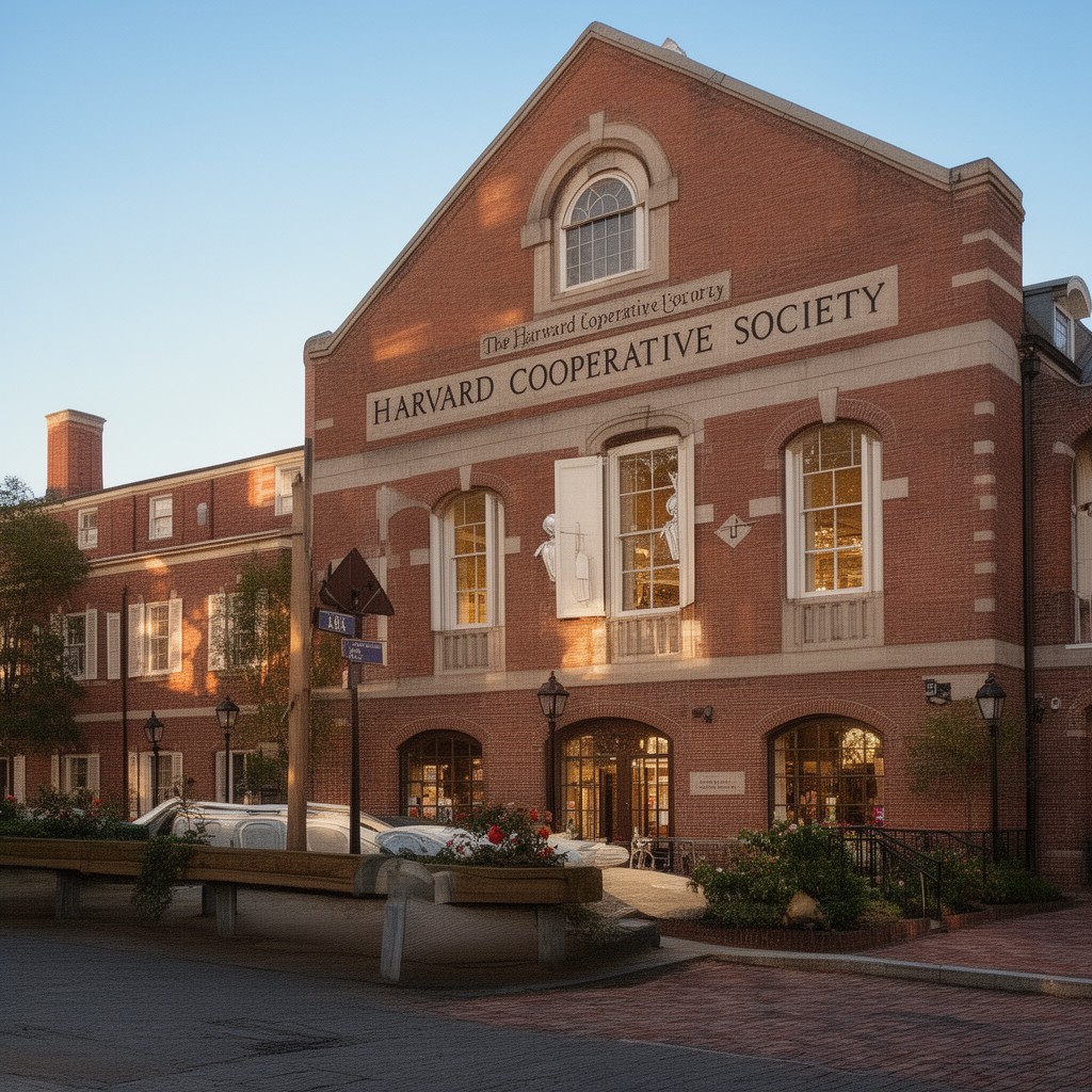 AI-generated illustration of Harvard Cooperative Society