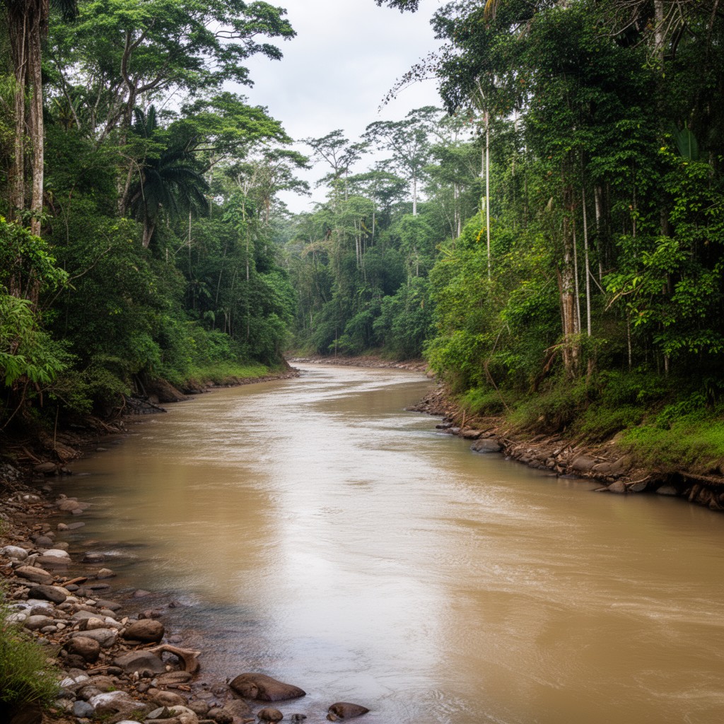 AI-generated illustration of Aguarico River