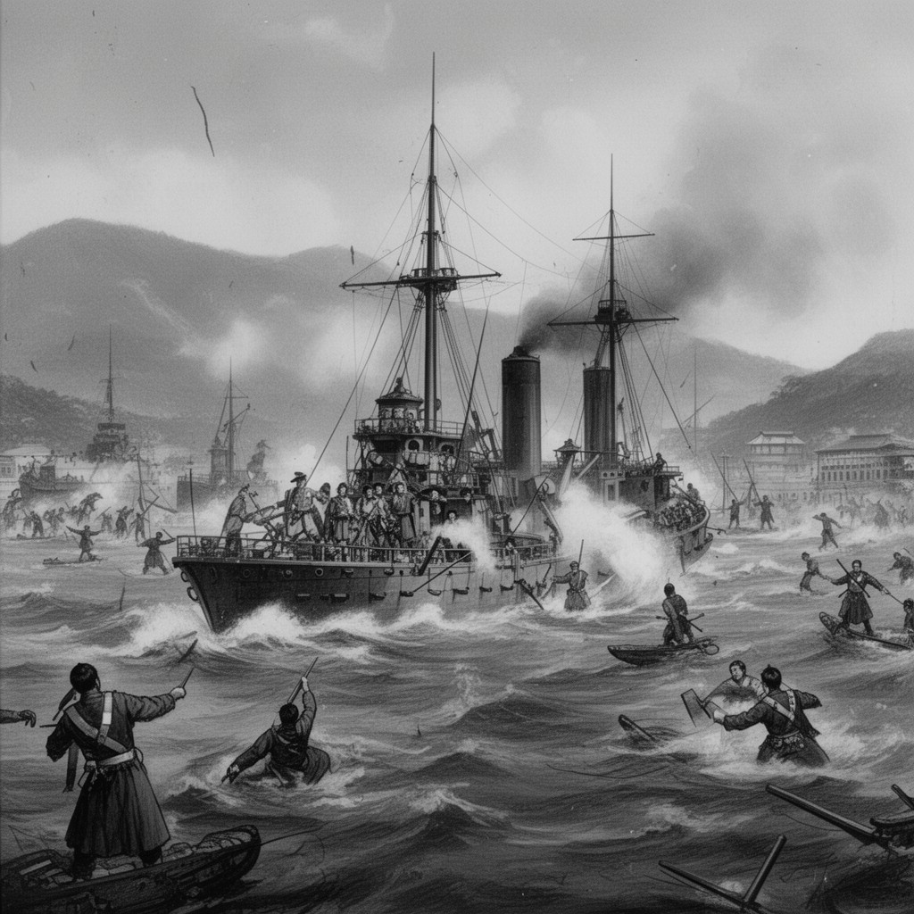 AI-generated illustration of Naval Battle of Hakodate