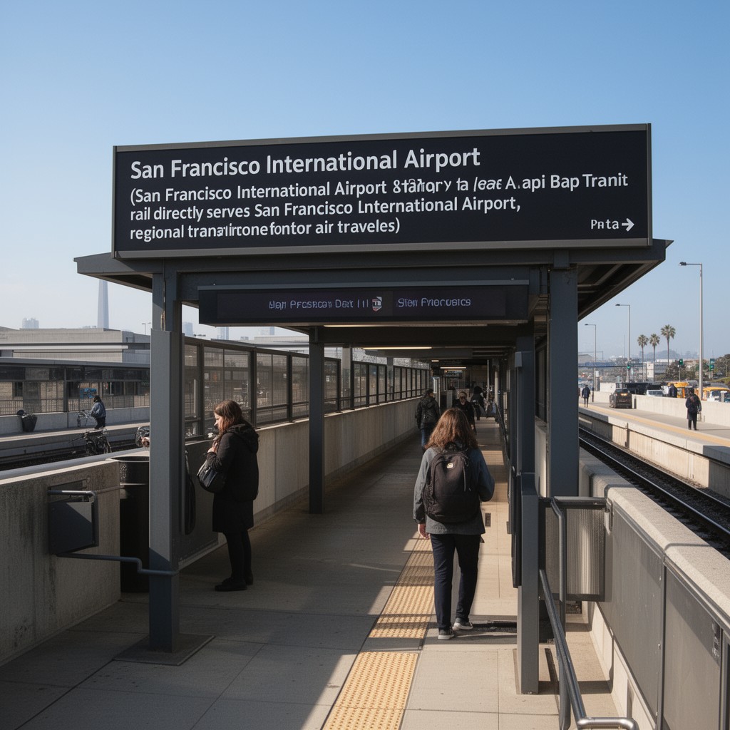 AI-generated illustration of San Francisco International Airport station
