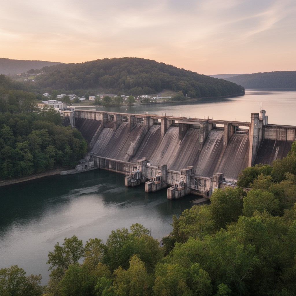 AI-generated illustration of Watts Bar Dam