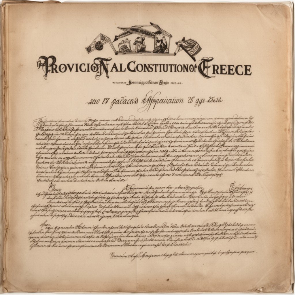 AI-generated illustration of Provisional Constitution of Greece