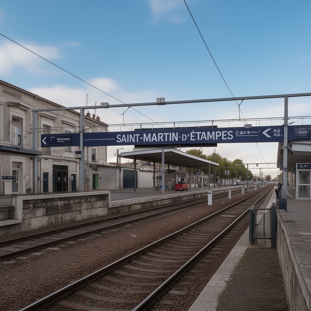 AI-generated illustration of Saint-Martin-d’Étampes station