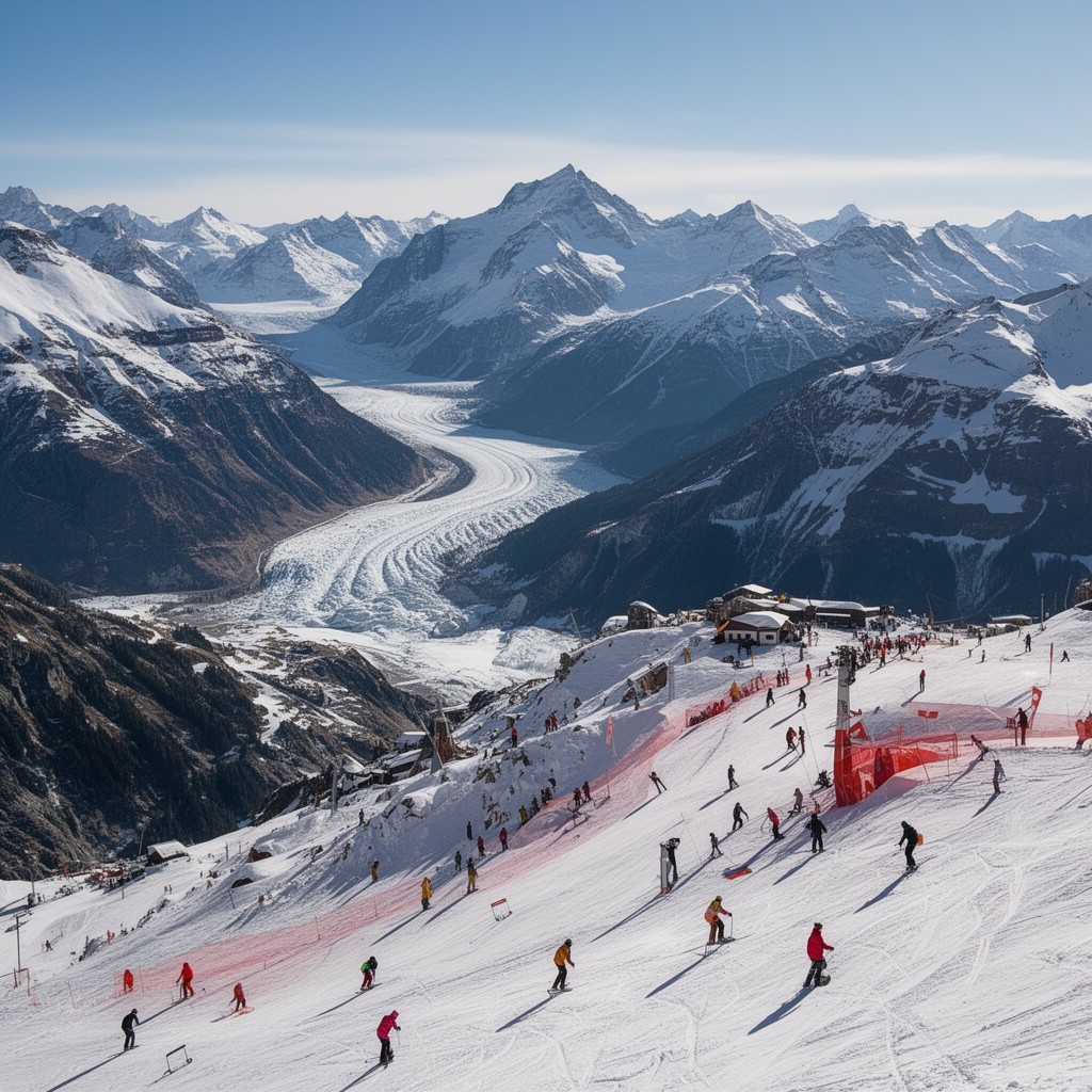 AI-generated illustration of Aletsch Arena ski area