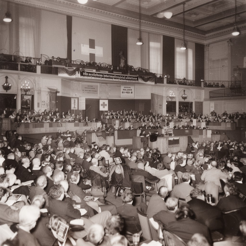 AI-generated illustration of Stockholm International Red Cross Conference of 1948