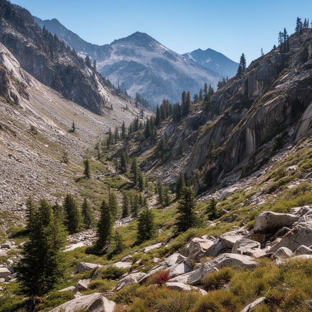 AI-generated illustration of Sawtooth Pass Trail