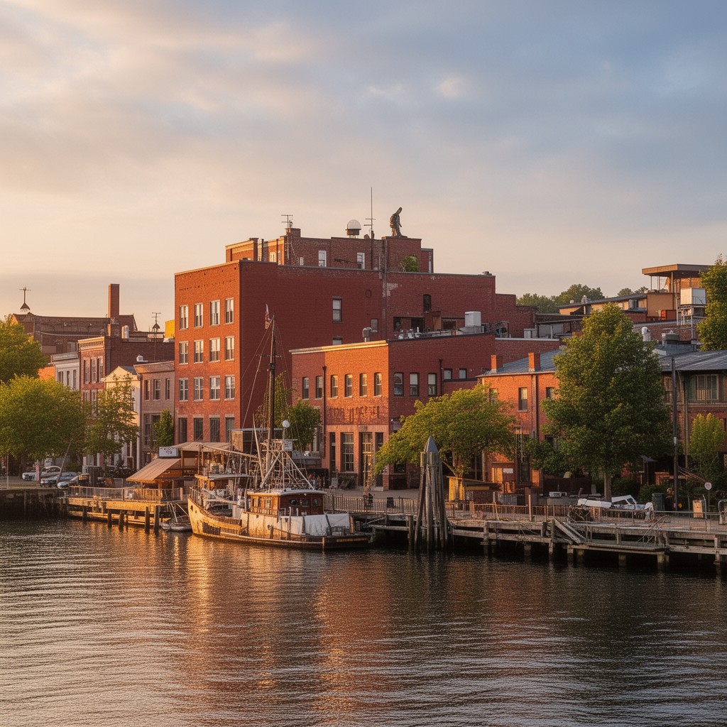 AI-generated illustration of Rondout–West Strand Historic District