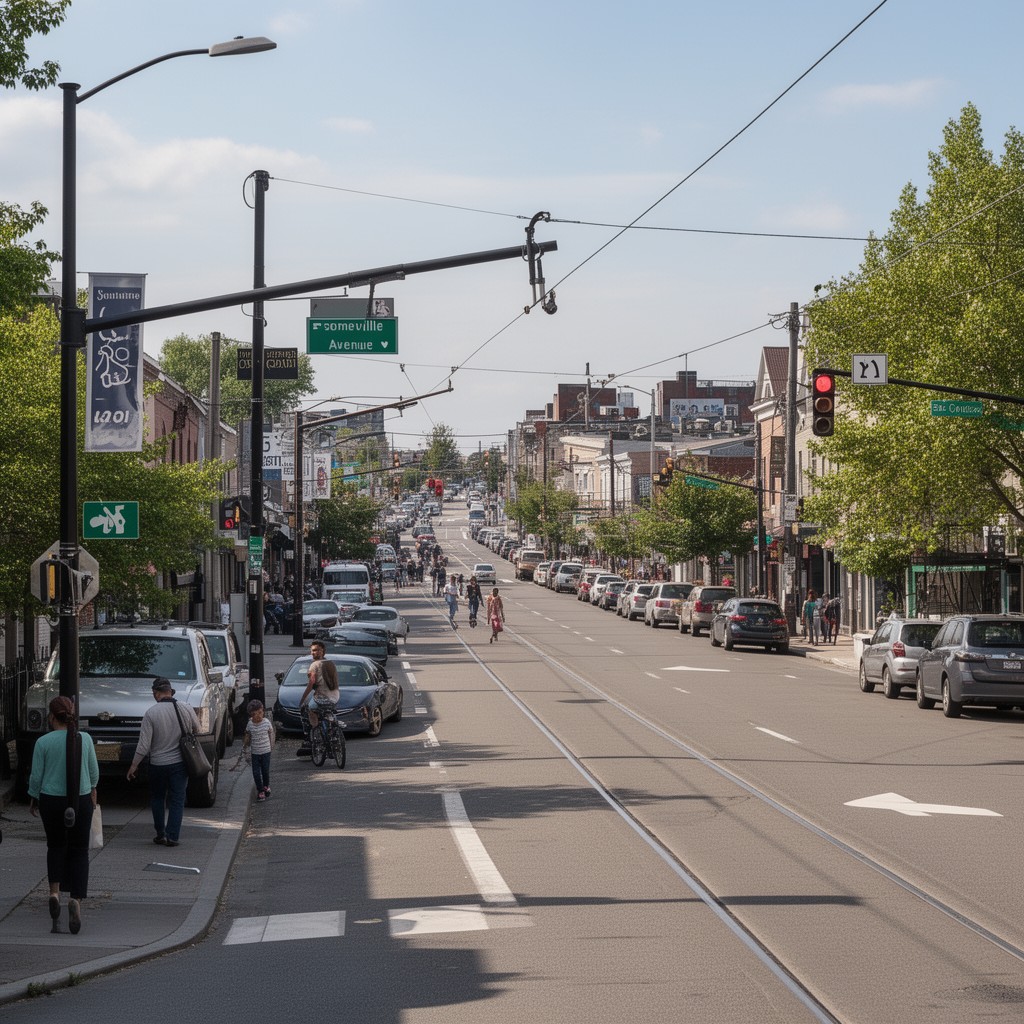 AI-generated illustration of Somerville Avenue