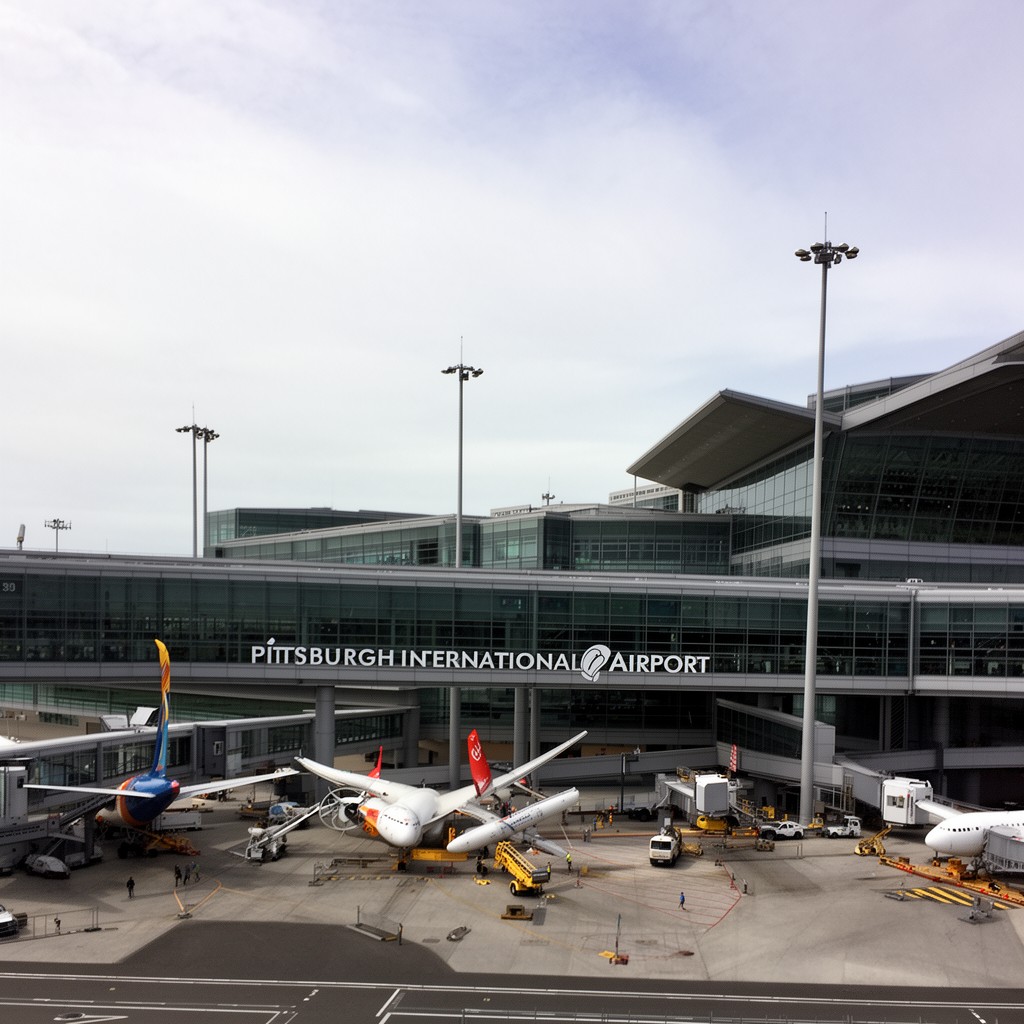 AI-generated illustration of Pittsburgh International Airport