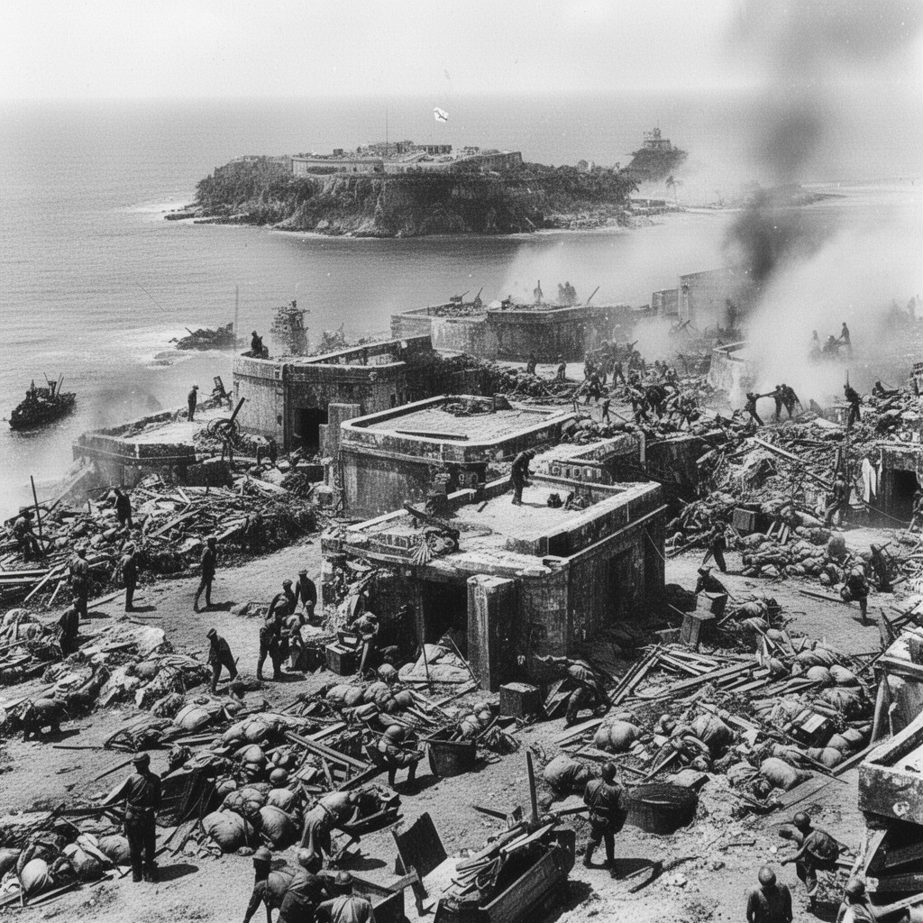 AI-generated illustration of Battle of Corregidor (1945)