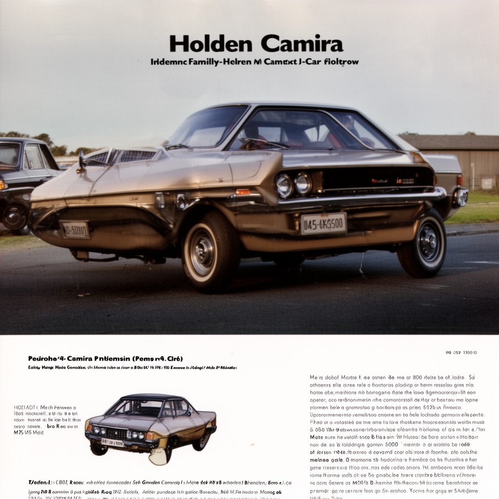 AI-generated illustration of Holden Camira (in some segments)