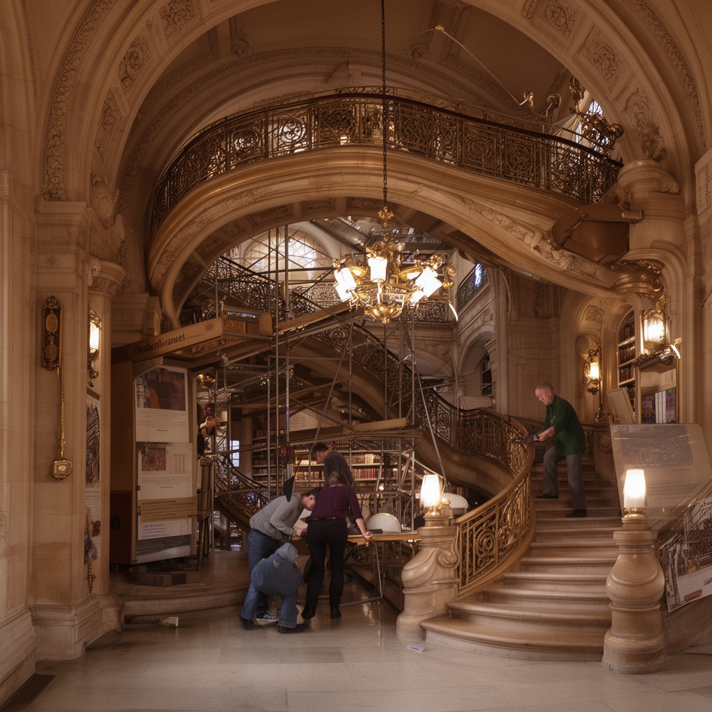 AI-generated illustration of Librarian’s Service Staircase