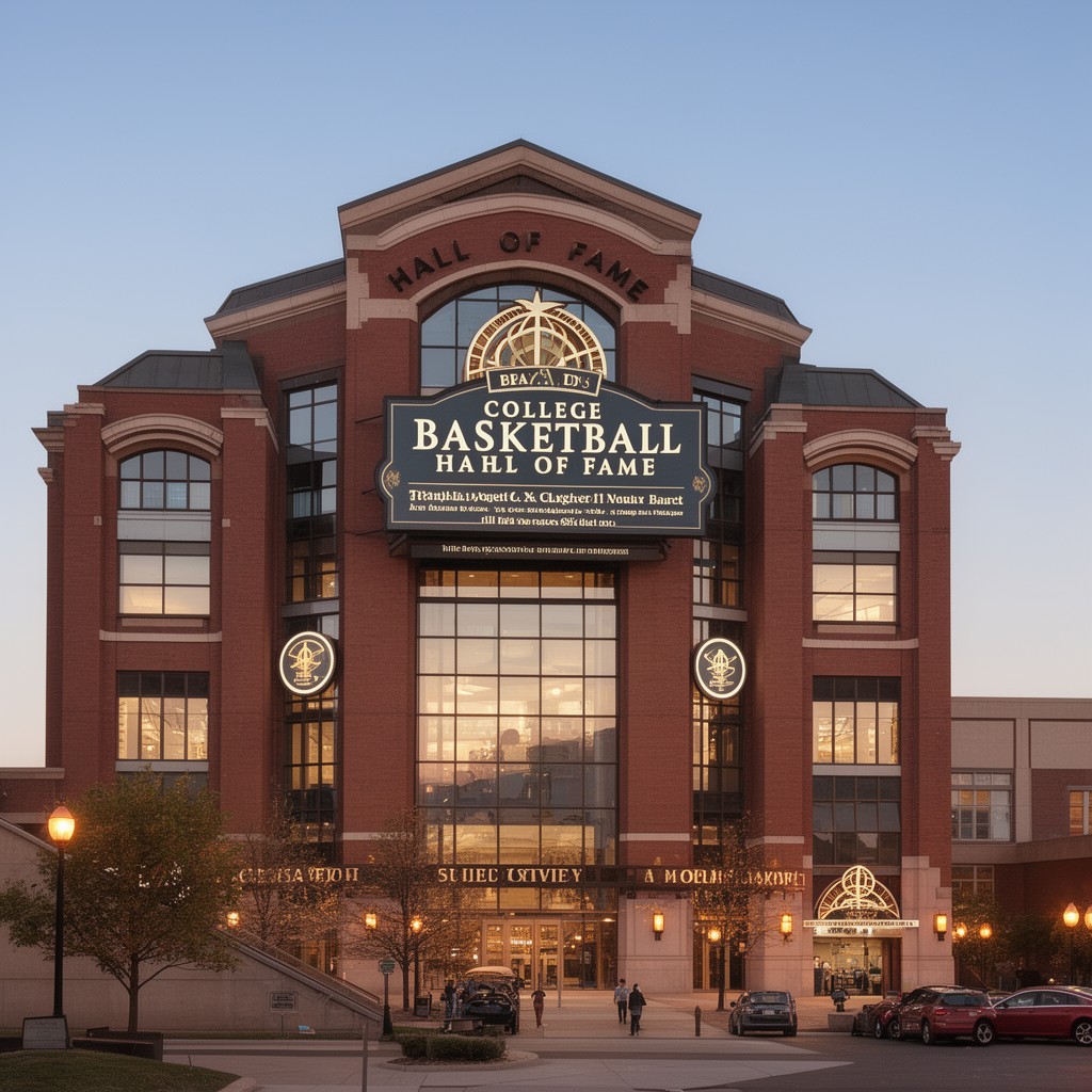 AI-generated illustration of College Basketball Hall of Fame