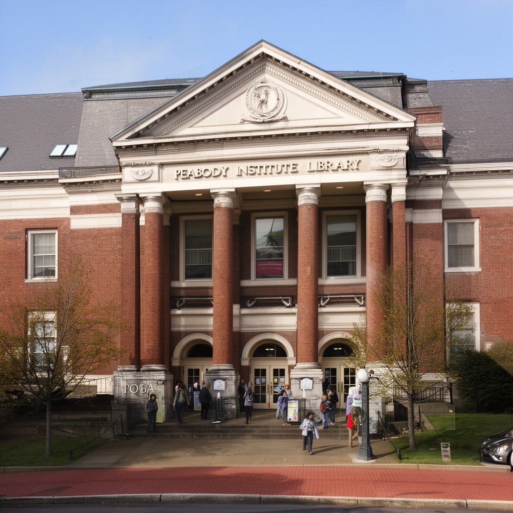 AI-generated illustration of Peabody Institute Library