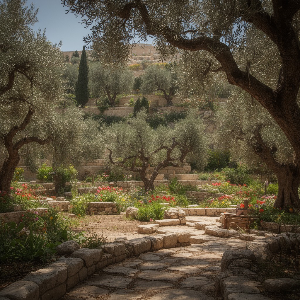 AI-generated illustration of Garden of Gethsemane