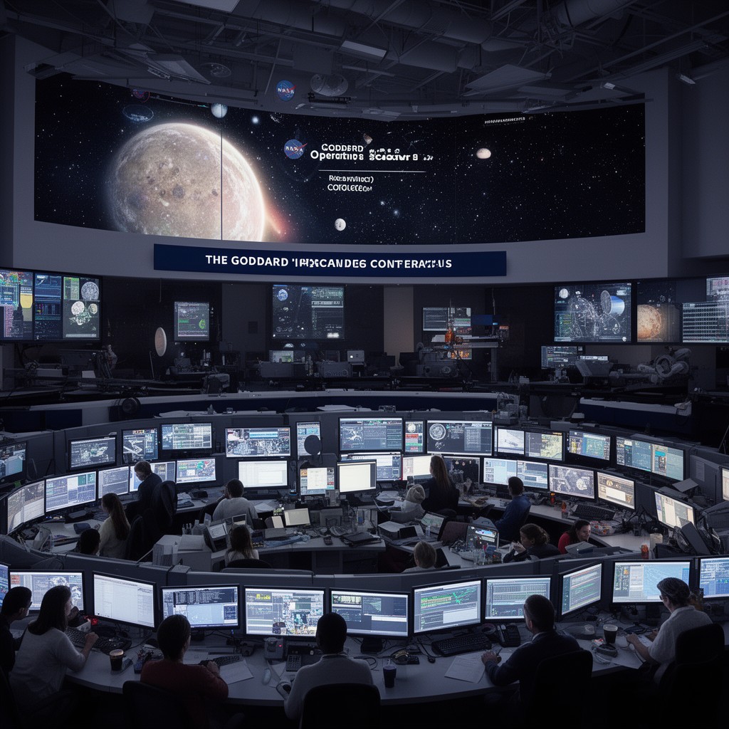 AI-generated illustration of Goddard Spacecraft Operations Control Center