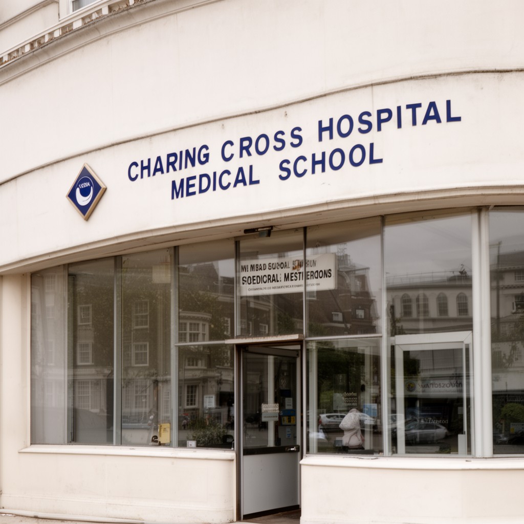 AI-generated illustration of Charing Cross Hospital Medical School