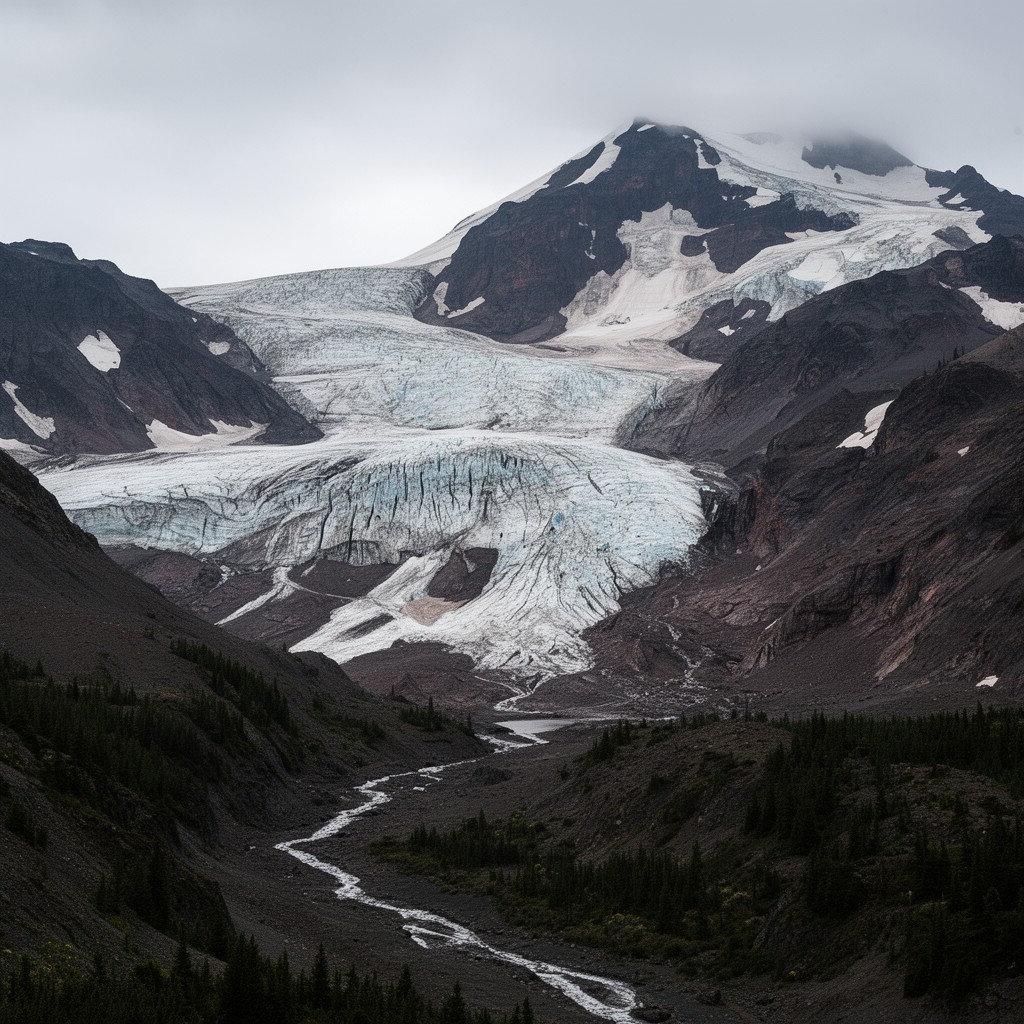AI-generated illustration of Whitney Glacier