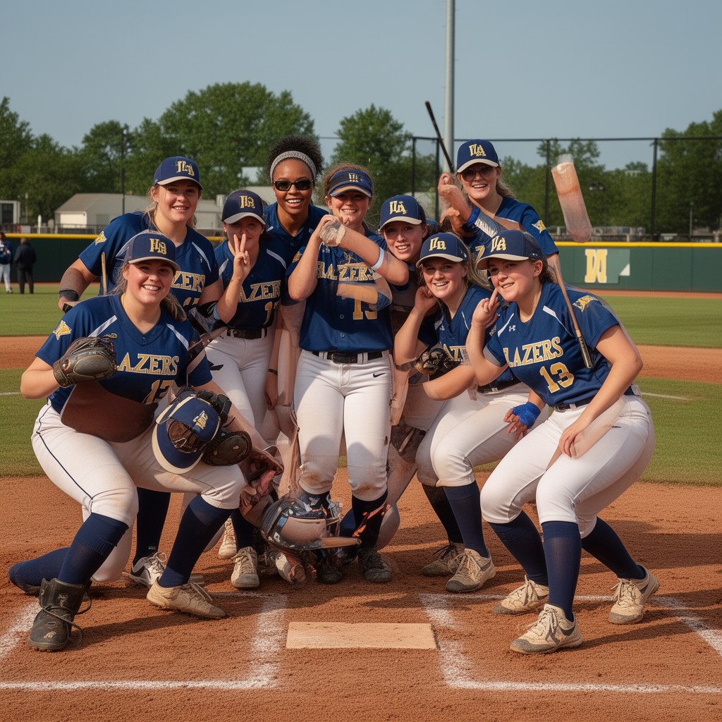 AI-generated illustration of UAB Blazers softball team