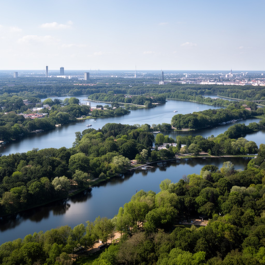 AI-generated illustration of Berlin lake system