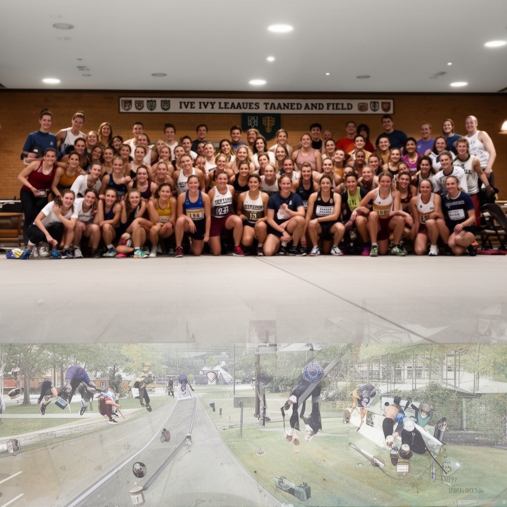 AI-generated illustration of Ivy League women’s track and field teams