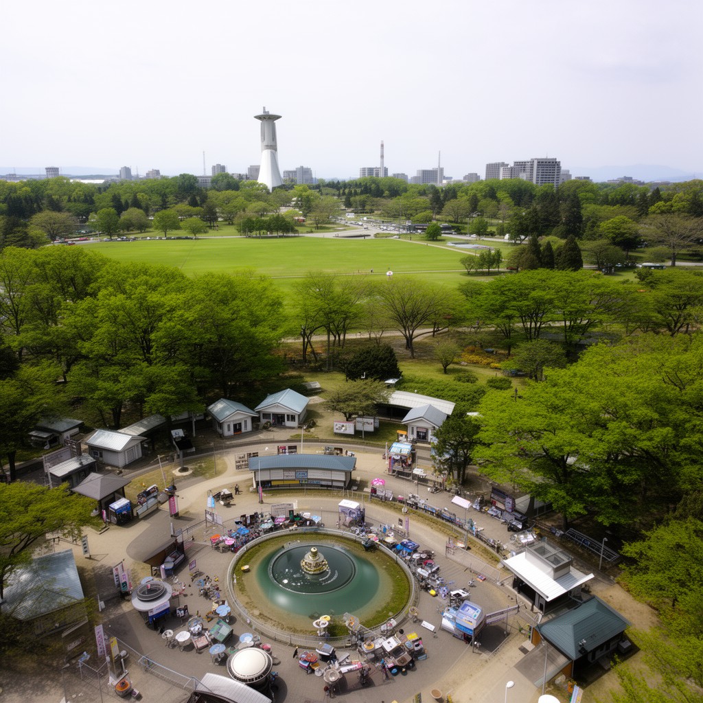AI-generated illustration of Expo ’70 Commemorative Park