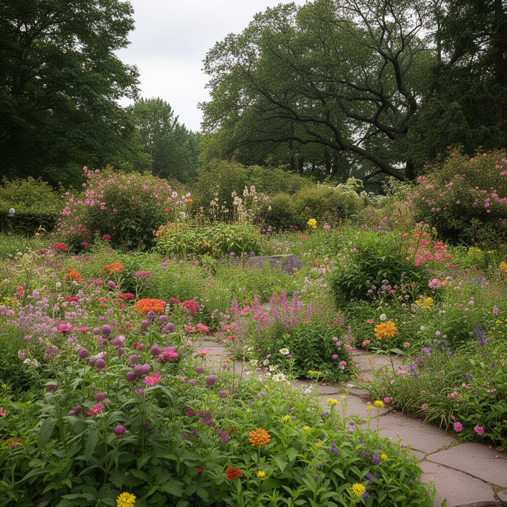 AI-generated illustration of Mount Holyoke College Botanic Garden