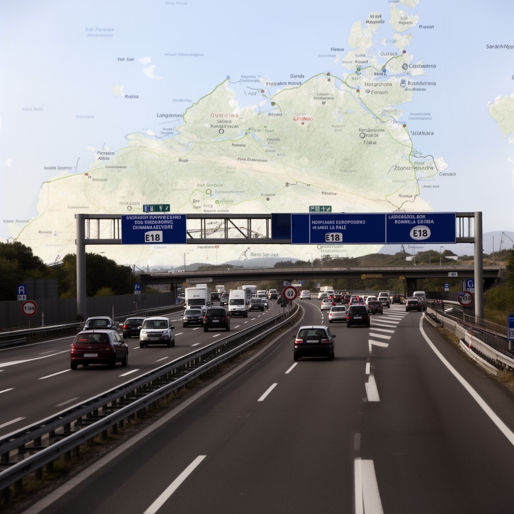 AI-generated illustration of European route E18