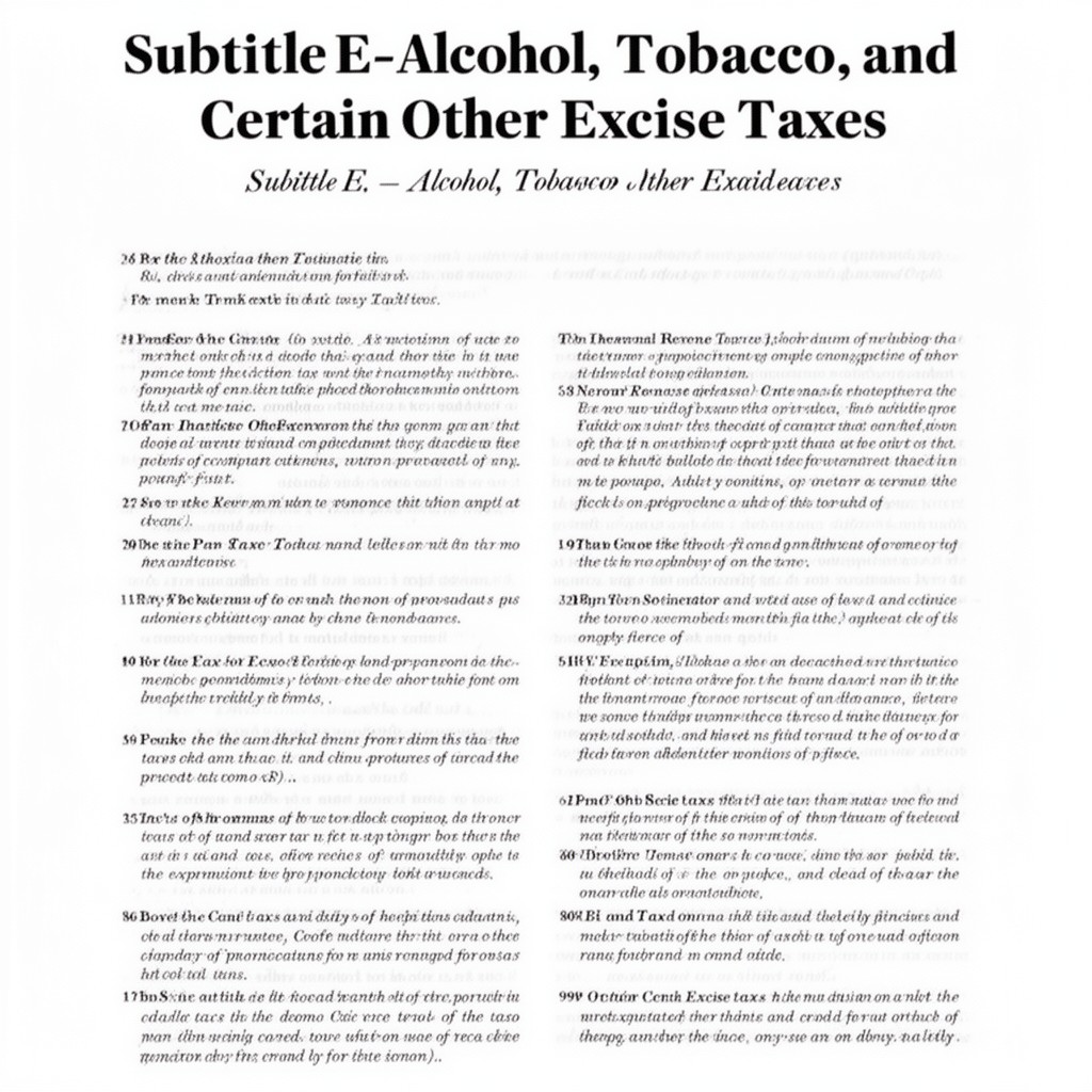 AI-generated illustration of Subtitle E – Alcohol, Tobacco, and Certain Other Excise Taxes