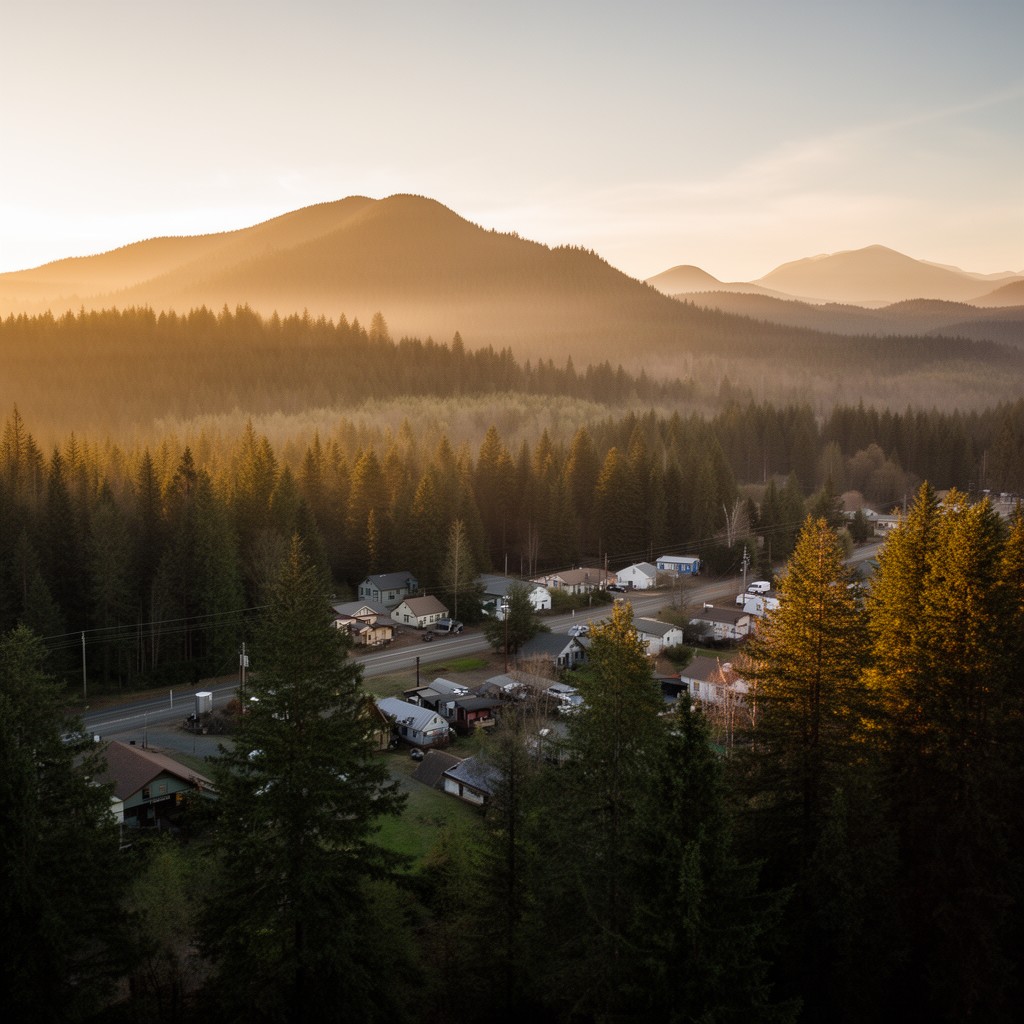 AI-generated illustration of Powers, Oregon