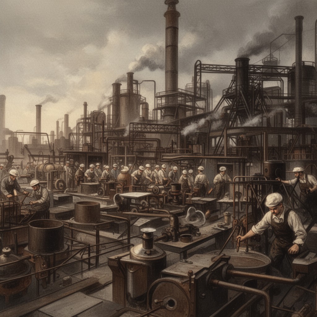 AI-generated illustration of Industrialism and Industrial Man