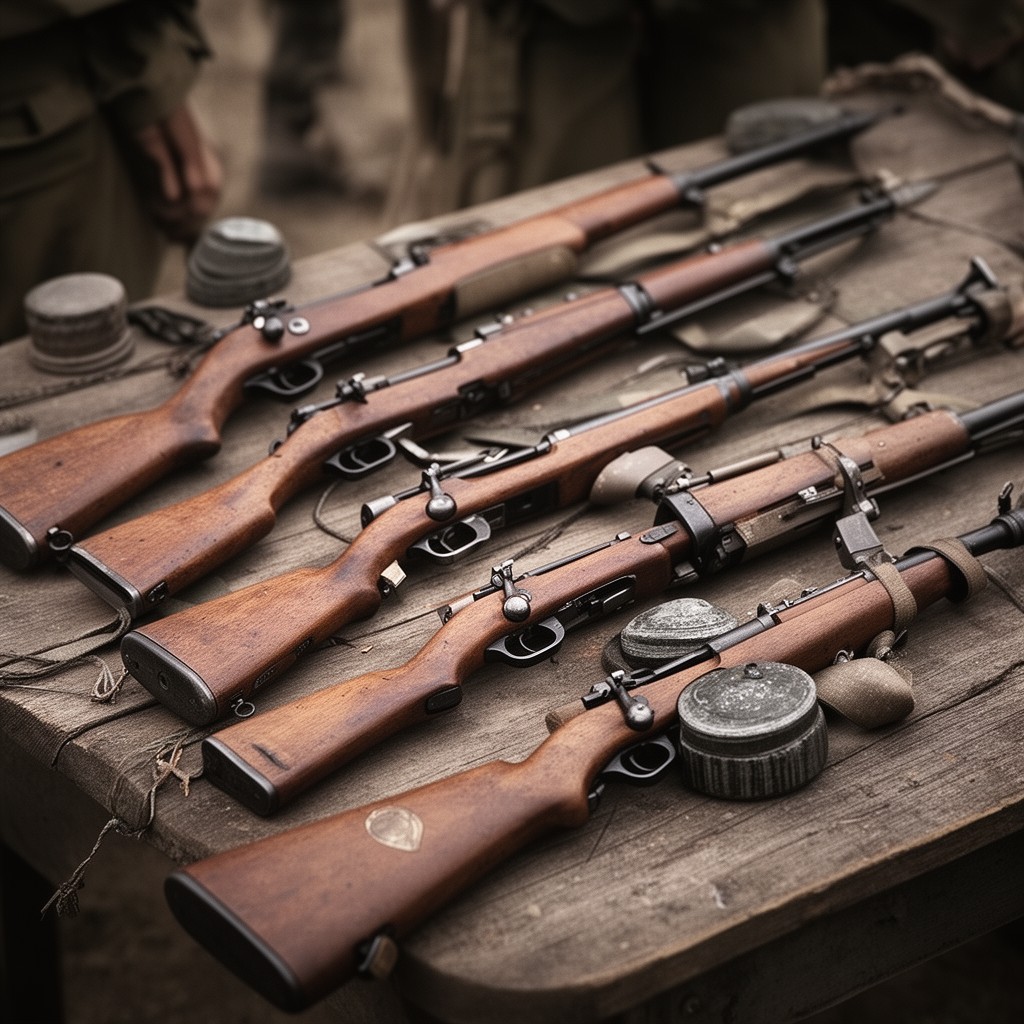 AI-generated illustration of M1 Garand rifles