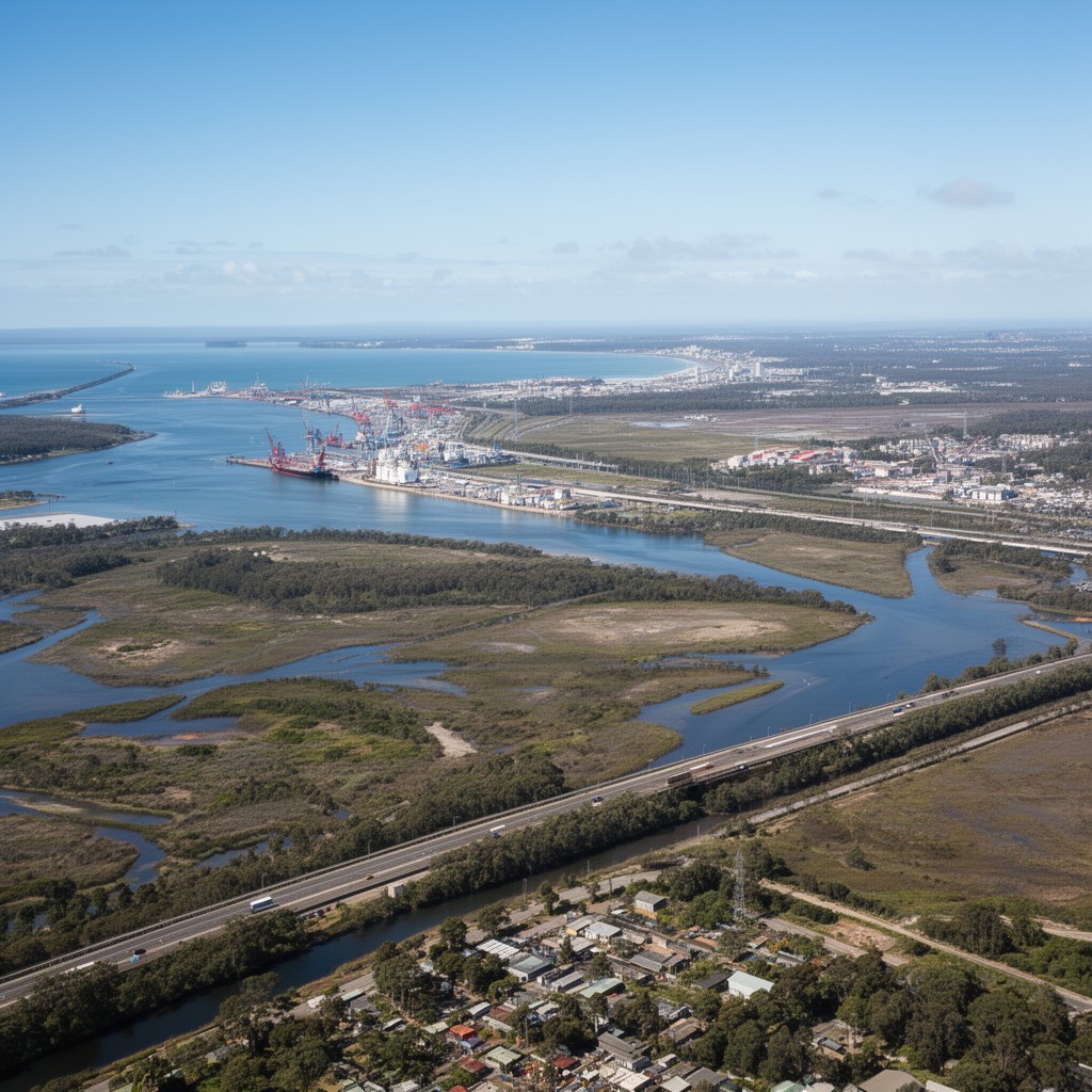 AI-generated illustration of Hunter estuary
