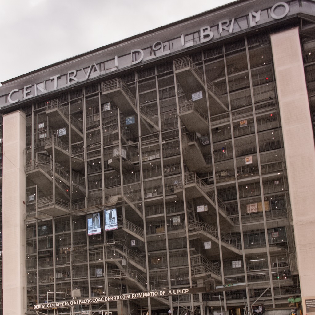 AI-generated illustration of Central Library of PUCP