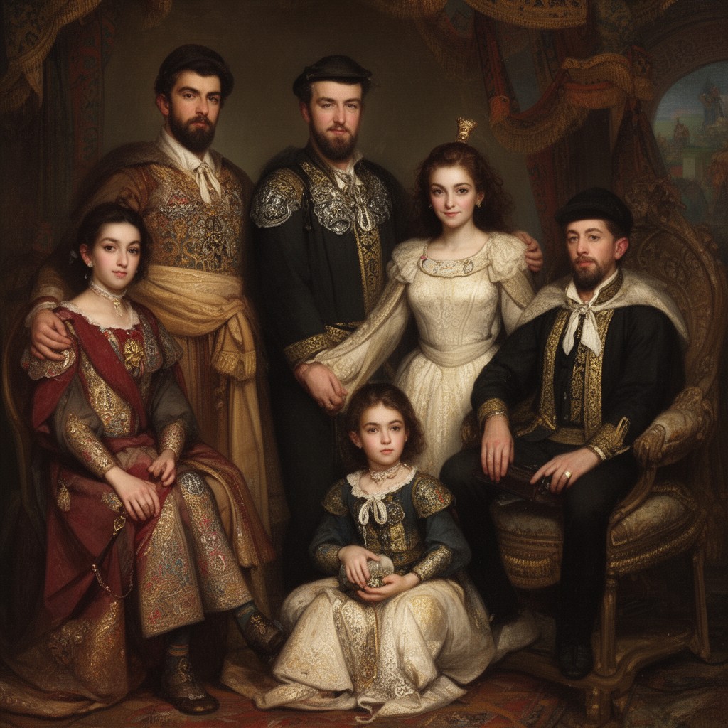 AI-generated illustration of Dadiani family