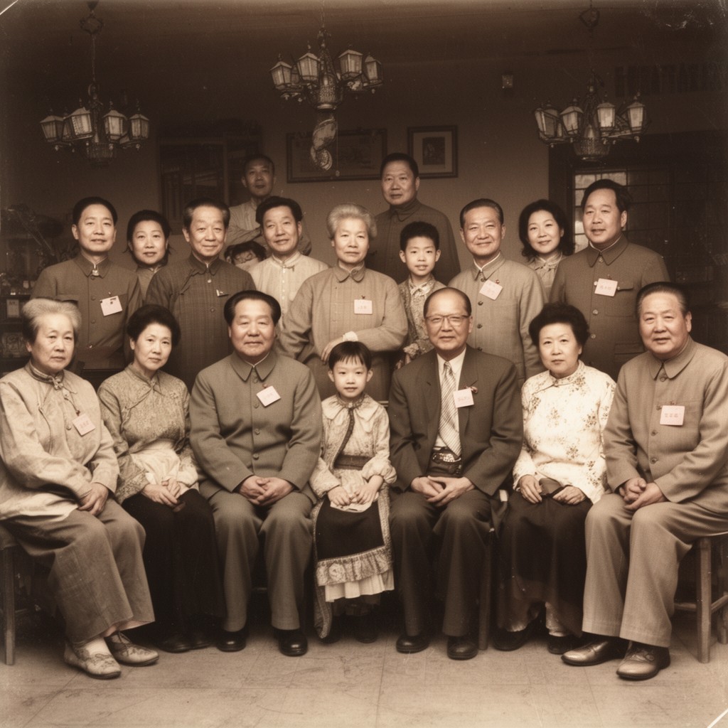 AI-generated illustration of Mao Zedong family