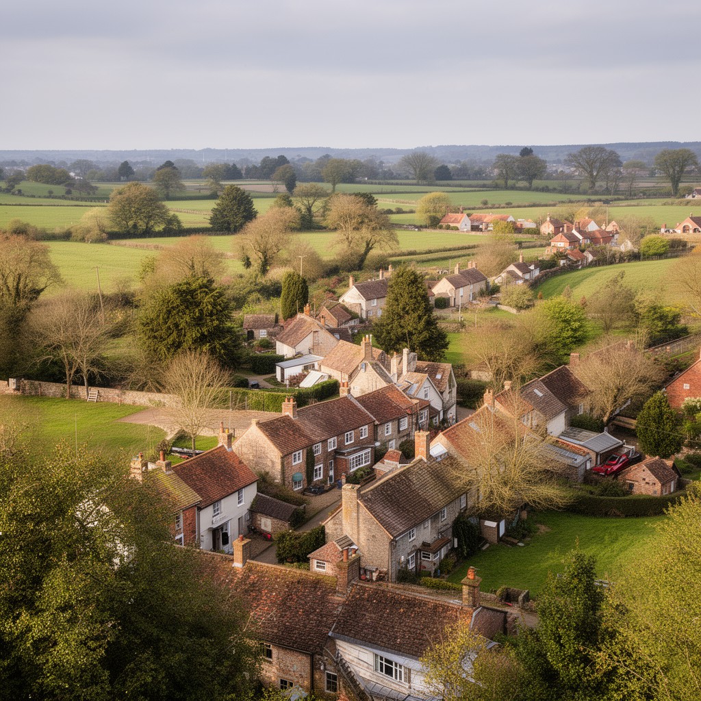 AI-generated illustration of Upper Clatford, Hampshire, England