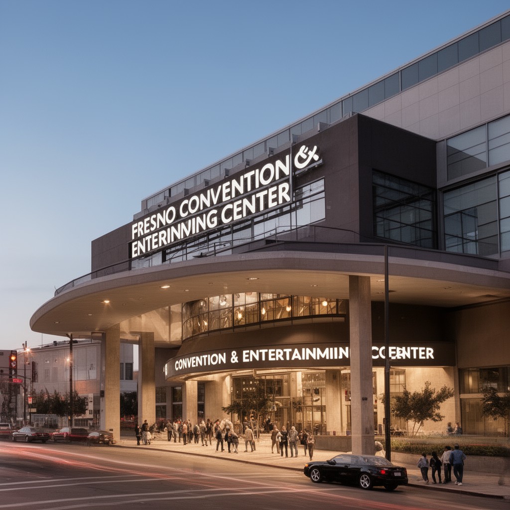 AI-generated illustration of Fresno Convention & Entertainment Center