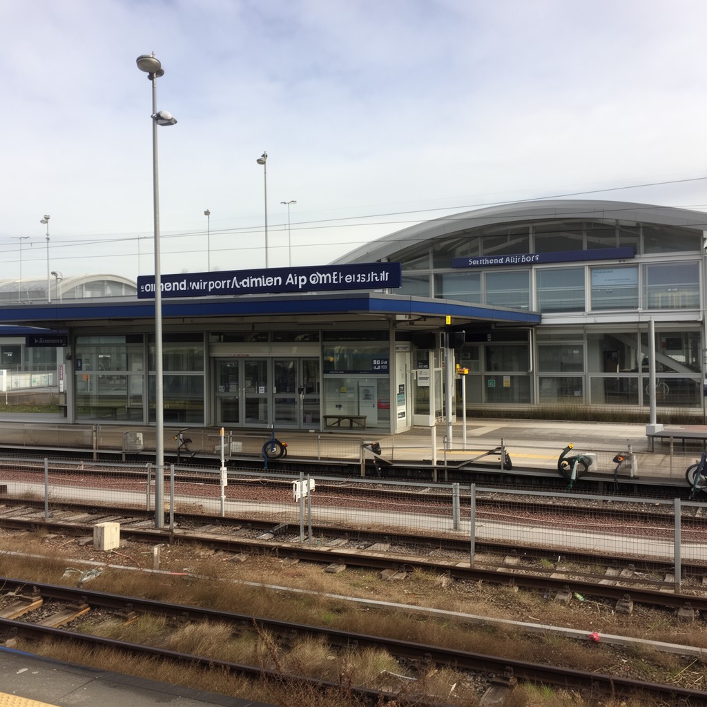 AI-generated illustration of Southend Airport railway station