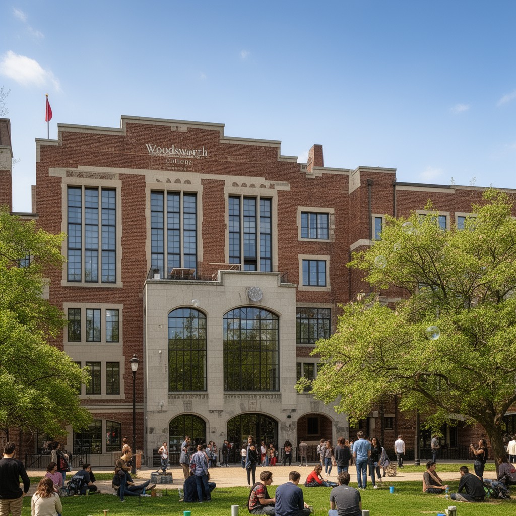 AI-generated illustration of Woodsworth College
