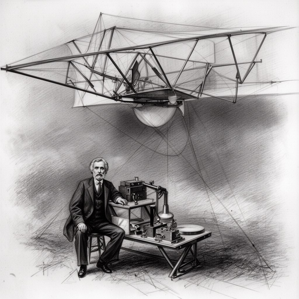 AI-generated illustration of Samuel Pierpont Langley
