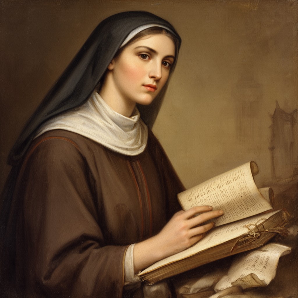 AI-generated illustration of Macrina the Younger