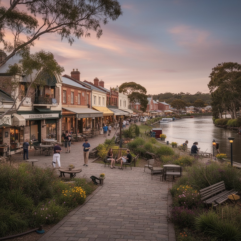AI-generated illustration of Morpeth heritage village
