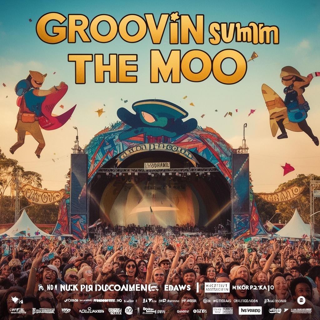 AI-generated illustration of Groovin the Moo music festival (Maitland leg)